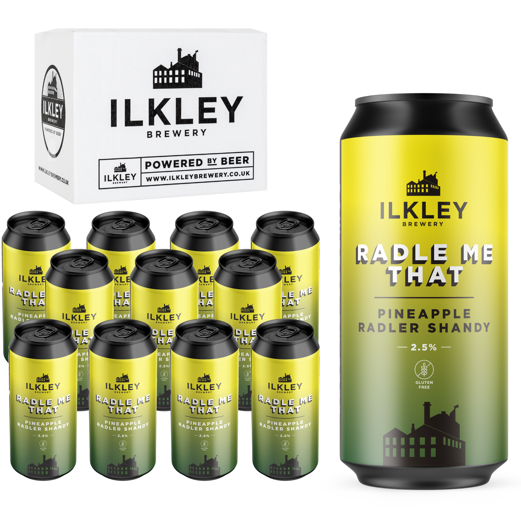 RADLE ME THAT PINEAPPLE RADLER 2.5% ABV - BOX OF 12X440ML CANS (GLUTEN ...